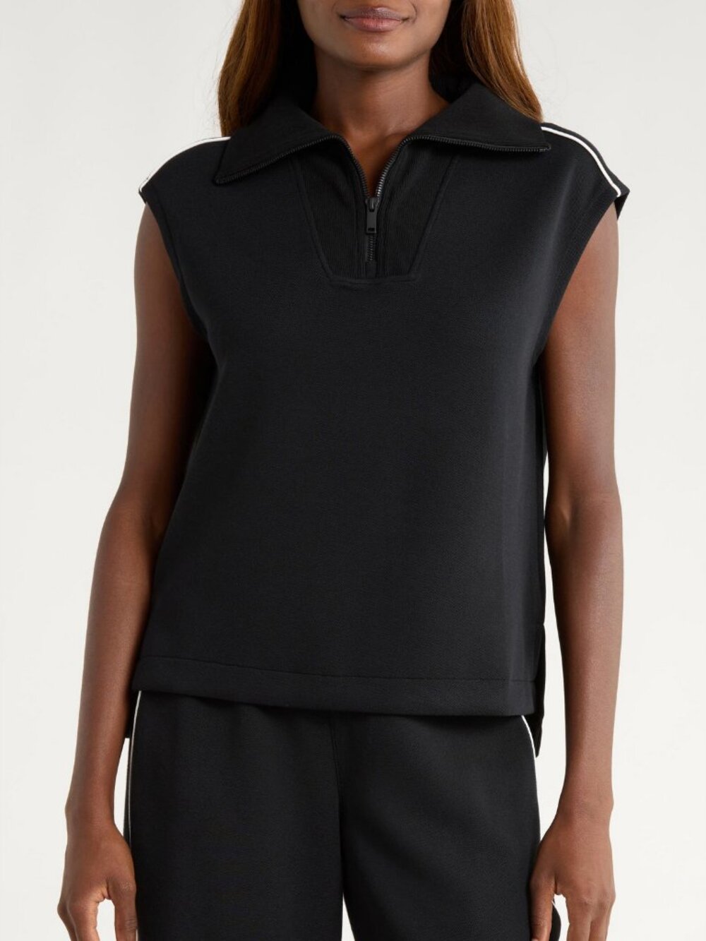 SPANX AirEssentials Piqué Sleeveless Half Zip Top Sz.S